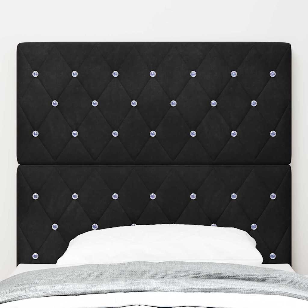 Velvet Headboard Argyle with Headboard Black 100 cm Velvet