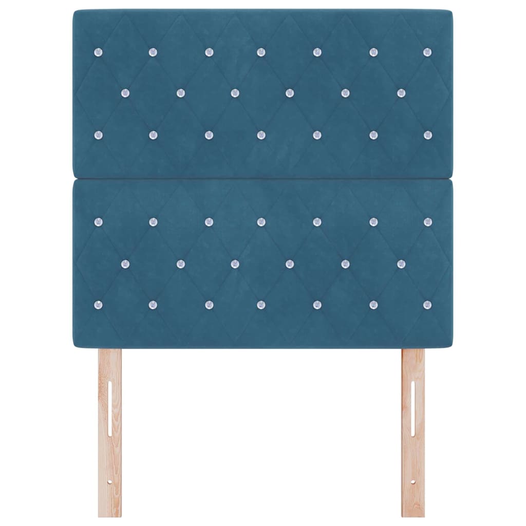 Velvet Headboard Argyle with Headboard Dark blue 100 cm Velvet