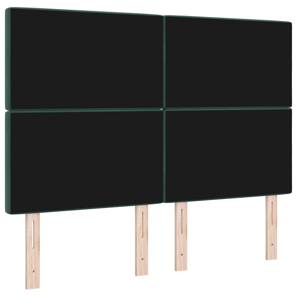 Velvet Headboard Argyle with Headboard Dark green 140 cm Velvet