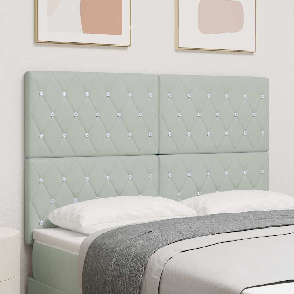 Velvet Headboard Argyle with Headboard Light grey 160 cm Velvet