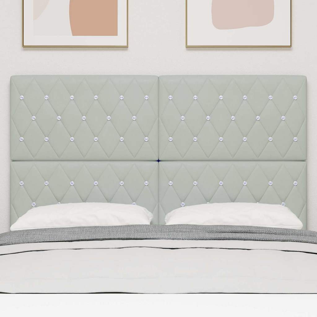 Velvet Headboard Argyle with Headboard Light grey 160 cm Velvet