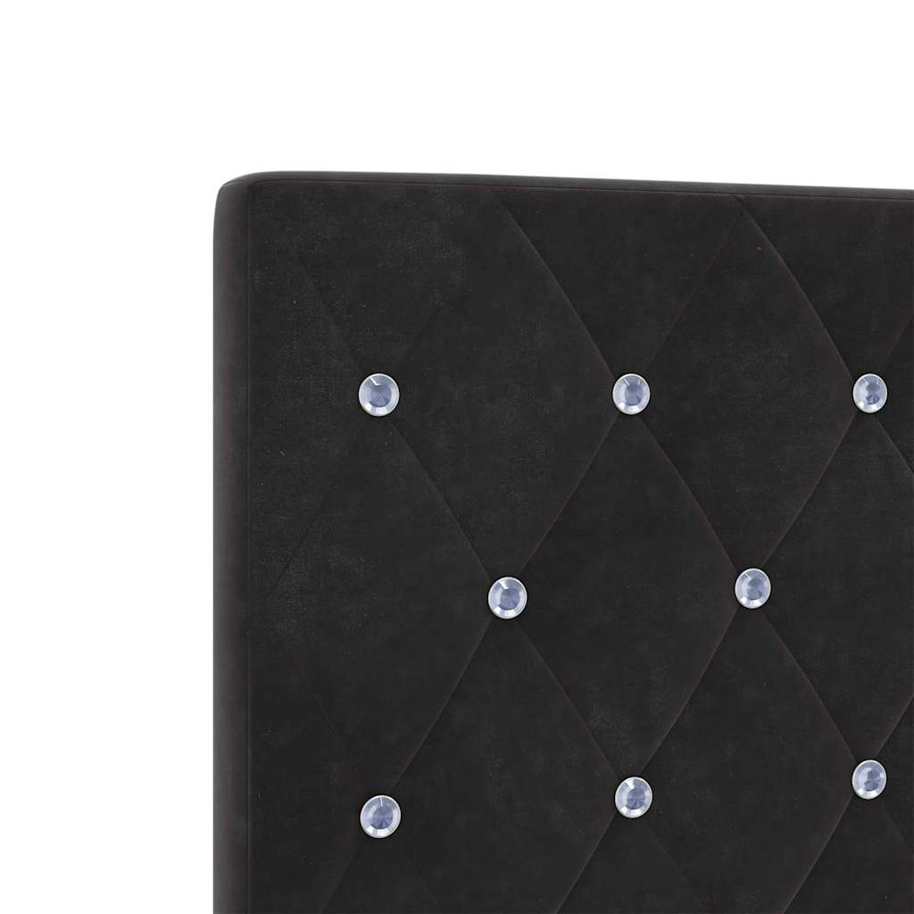Velvet Headboard Argyle with Headboard Black 160 cm Velvet