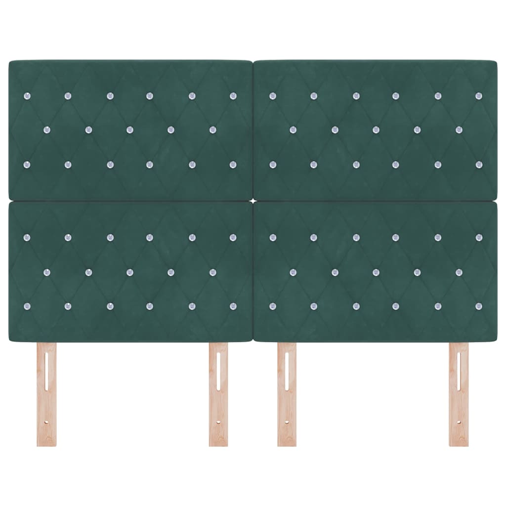 Velvet Headboard Argyle with Headboard Dark green 160 cm Velvet