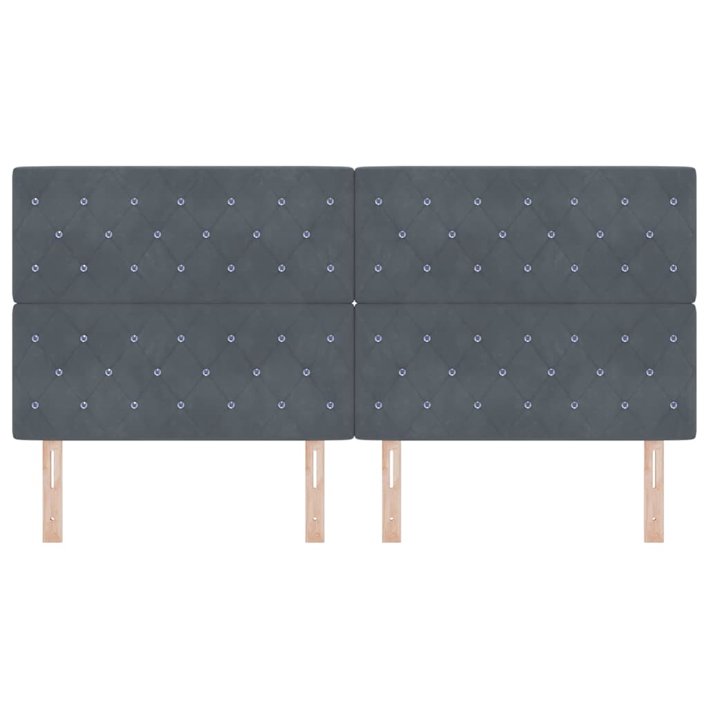 Velvet Headboard Argyle with Headboard Dark grey 200 cm Velvet