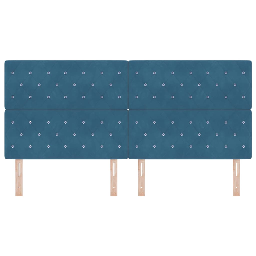Velvet Headboard Argyle with Headboard Dark blue 200 cm Velvet