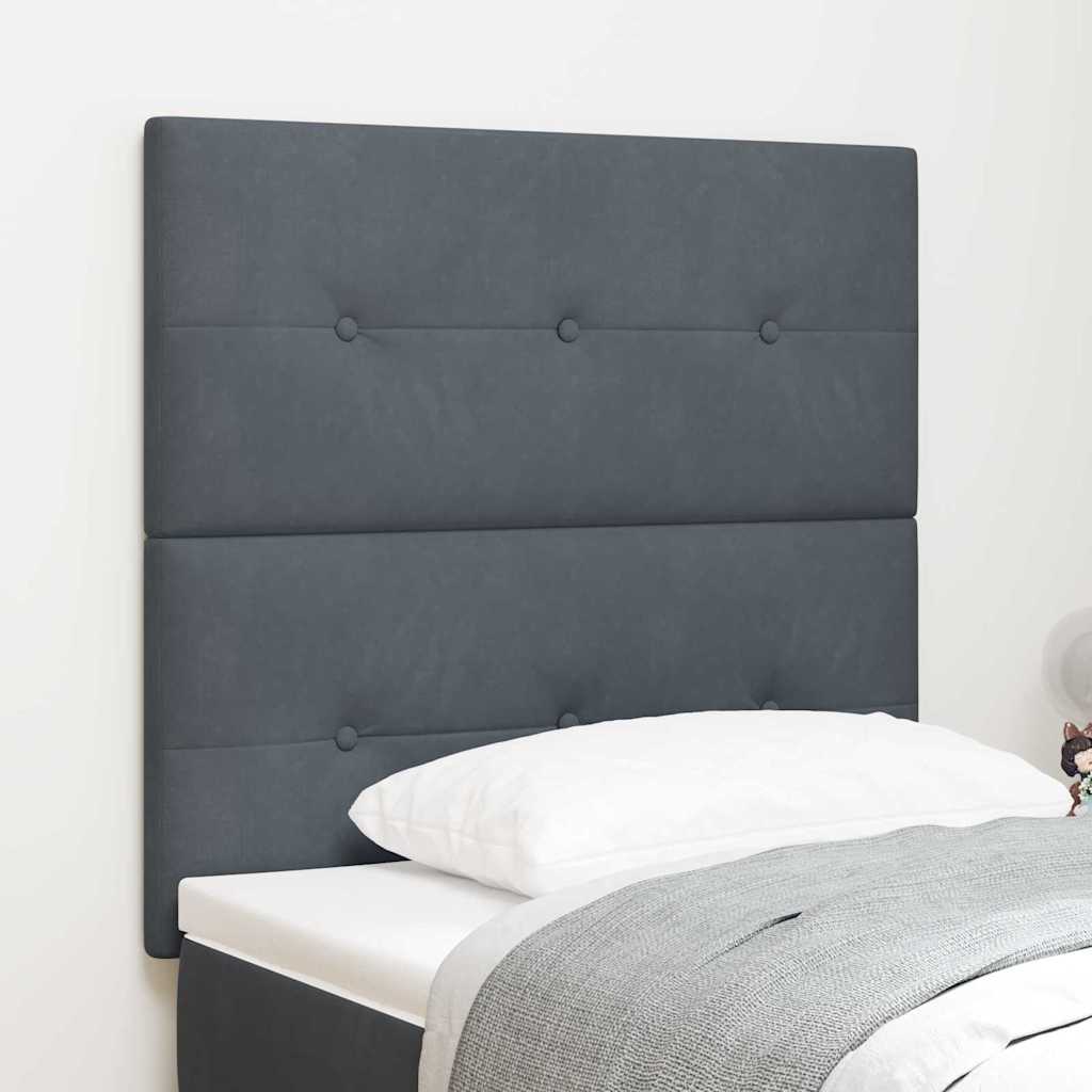 Headboard Wall-mounted with Headboard Dark grey 80 cm Velvet