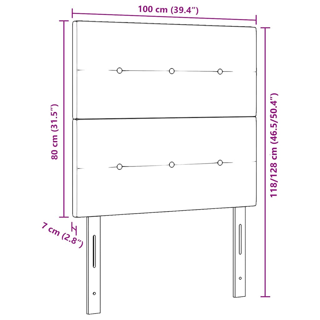 Headboard Height Adjustable Manual Dark grey 100 cm Fabric
