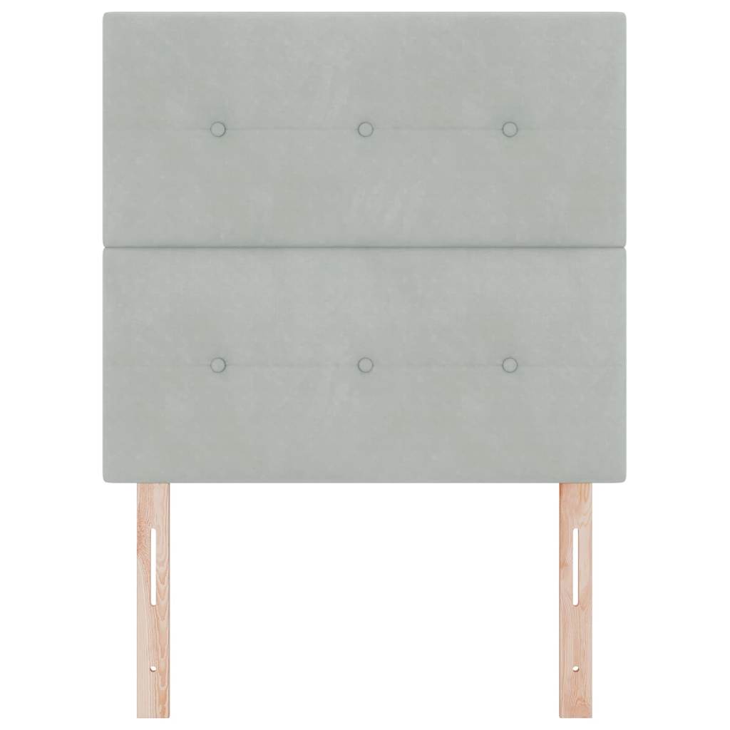 Headboard Wall-mounted with Headboard Light grey 100 cm Velvet