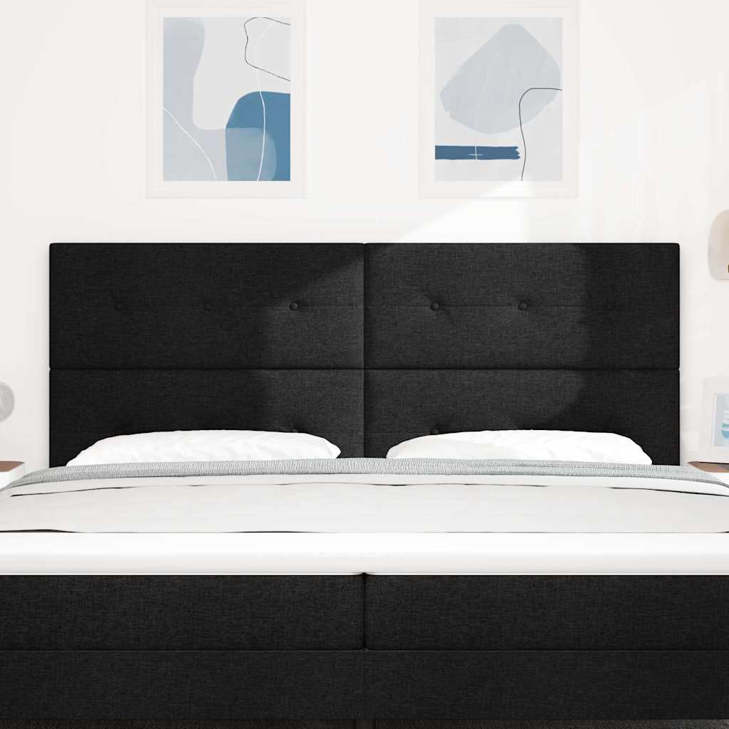 Headboard Height Adjustable with Headboard Black 200 cm Fabric