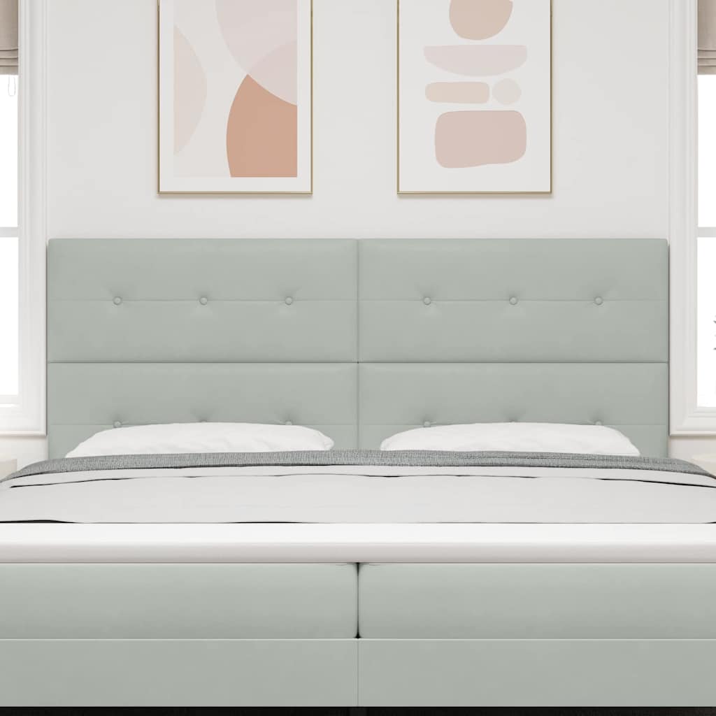 Headboard Wall-mounted with Headboard Light grey 200 cm Velvet