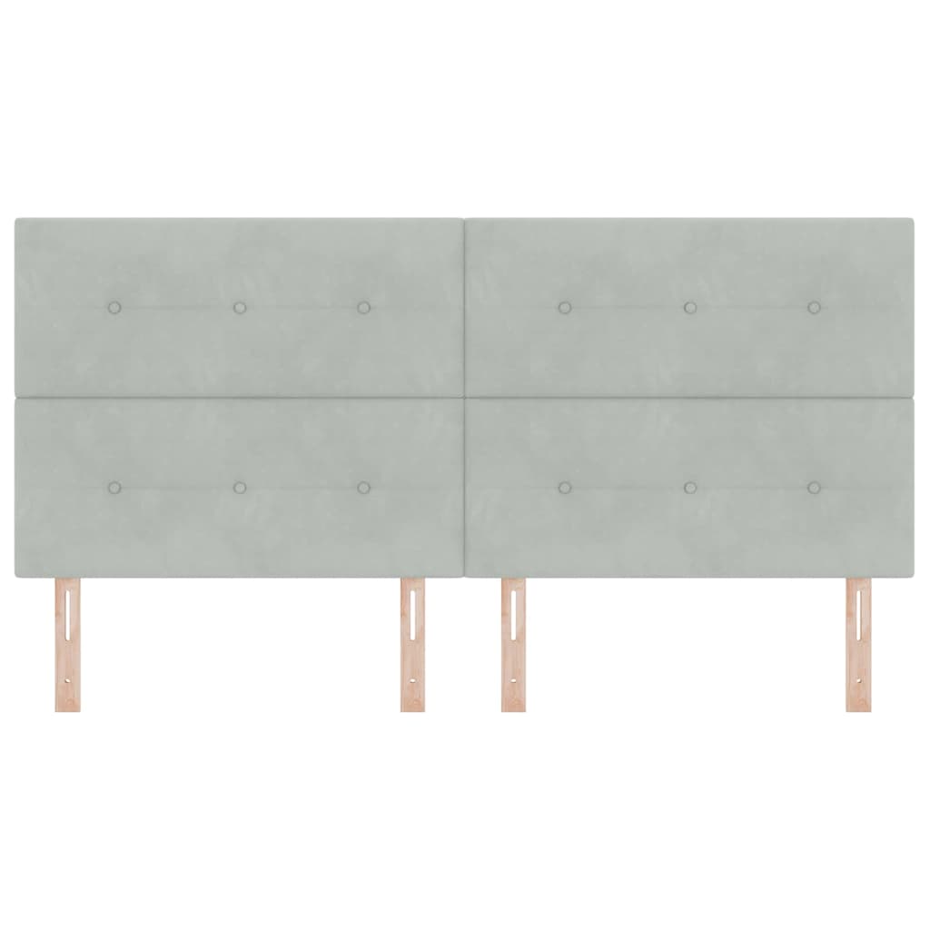 Headboard Wall-mounted with Headboard Light grey 200 cm Velvet