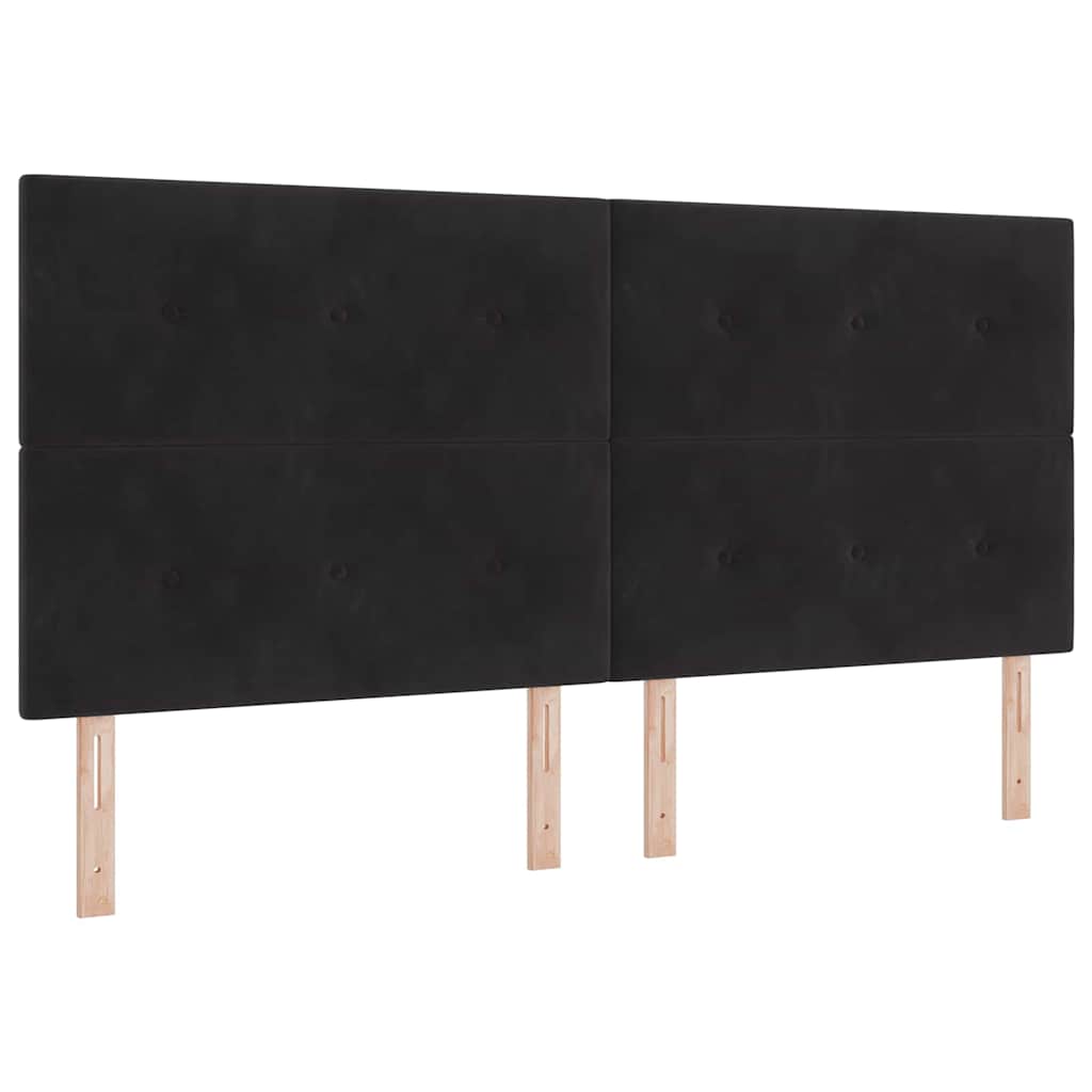 Headboard Wall-mounted with Headboard Black 200 cm Velvet