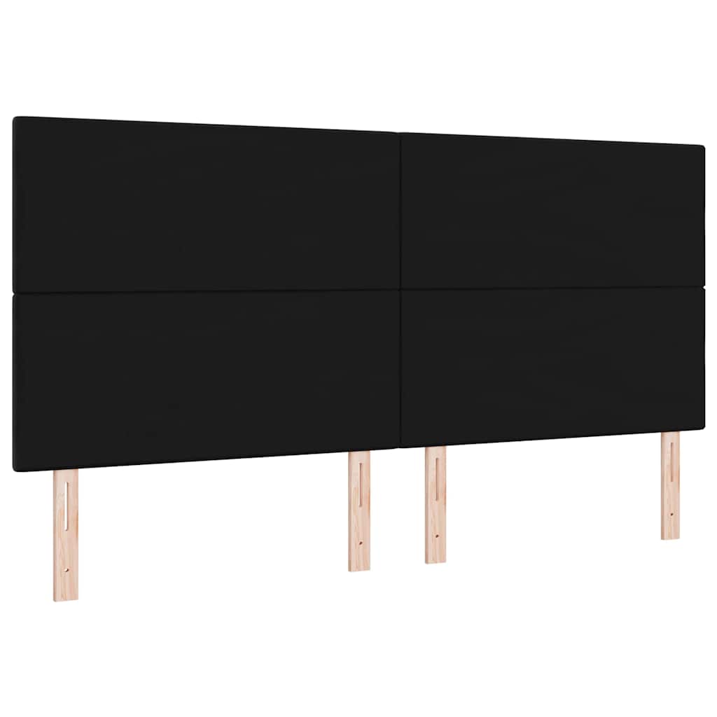 Headboard Wall-mounted with Headboard Black 200 cm Velvet