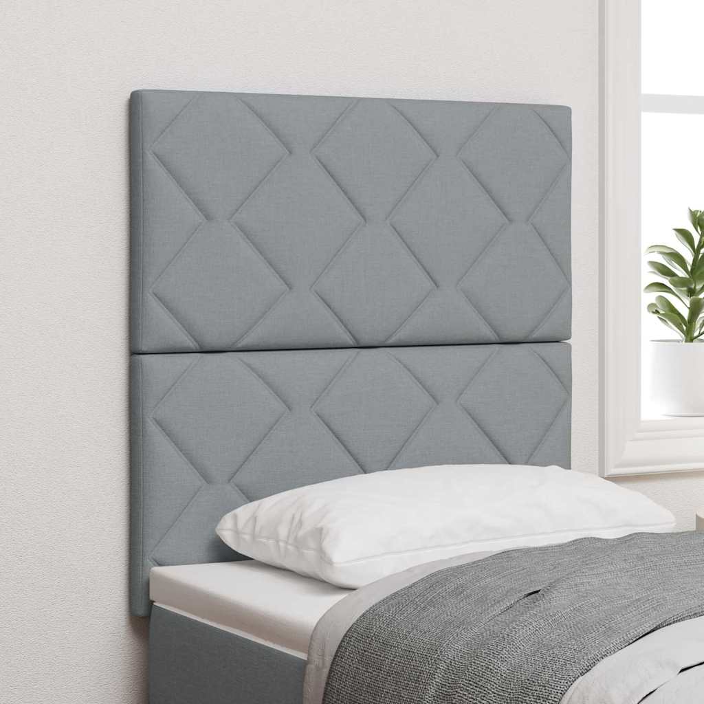 Fabric Headboard Geometric Light Grey 80 cm Fabric