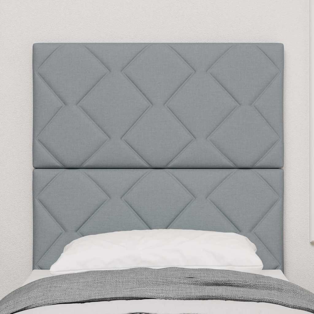 Fabric Headboard Geometric Light Grey 80 cm Fabric