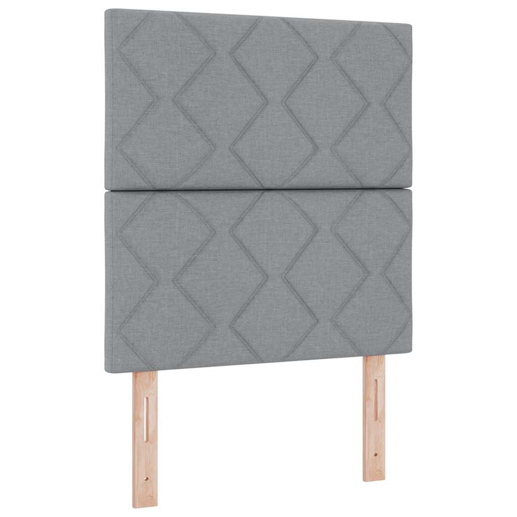 Fabric Headboard Geometric Light Grey 80 cm Fabric