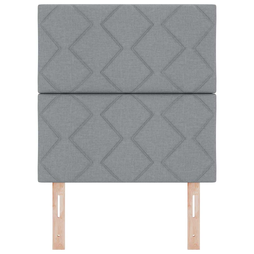 Fabric Headboard Geometric Light Grey 80 cm Fabric