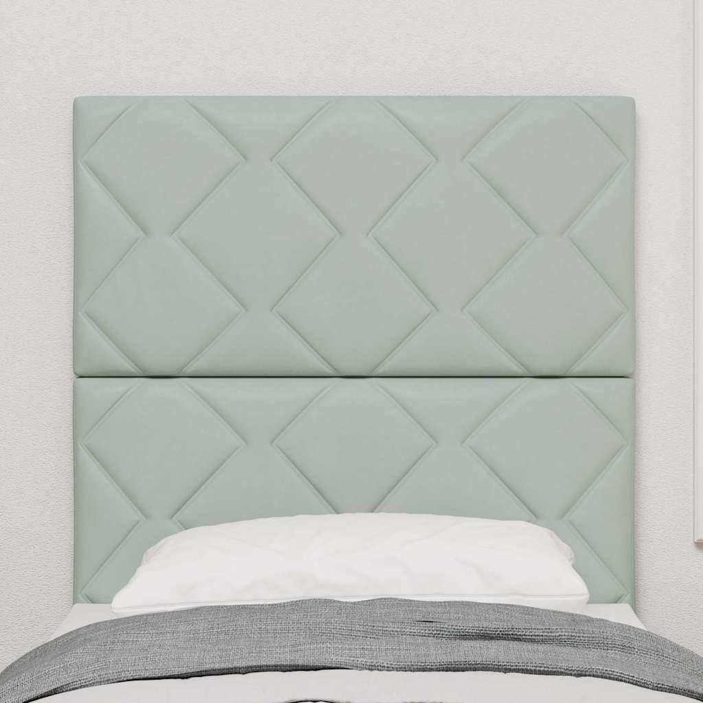 Headboard Wall-mounted Geometric Manual Light grey 80 cm Velvet