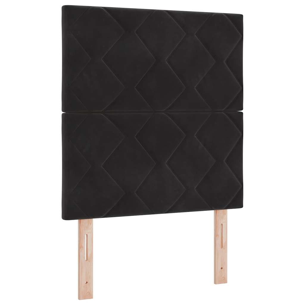 Headboard Wall-mounted Geometric Manual Black 80 cm Velvet