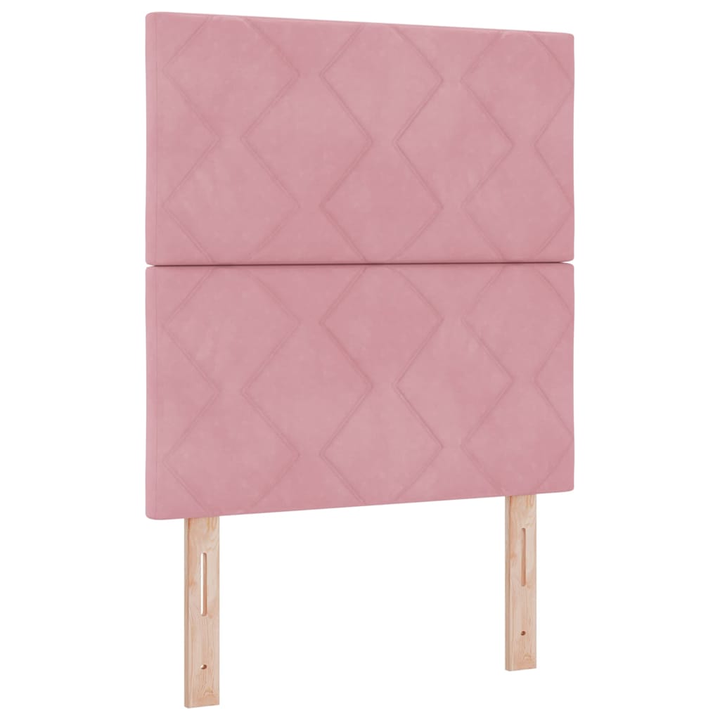 Headboard Wall-mounted Geometric Manual Pink 80 cm Velvet