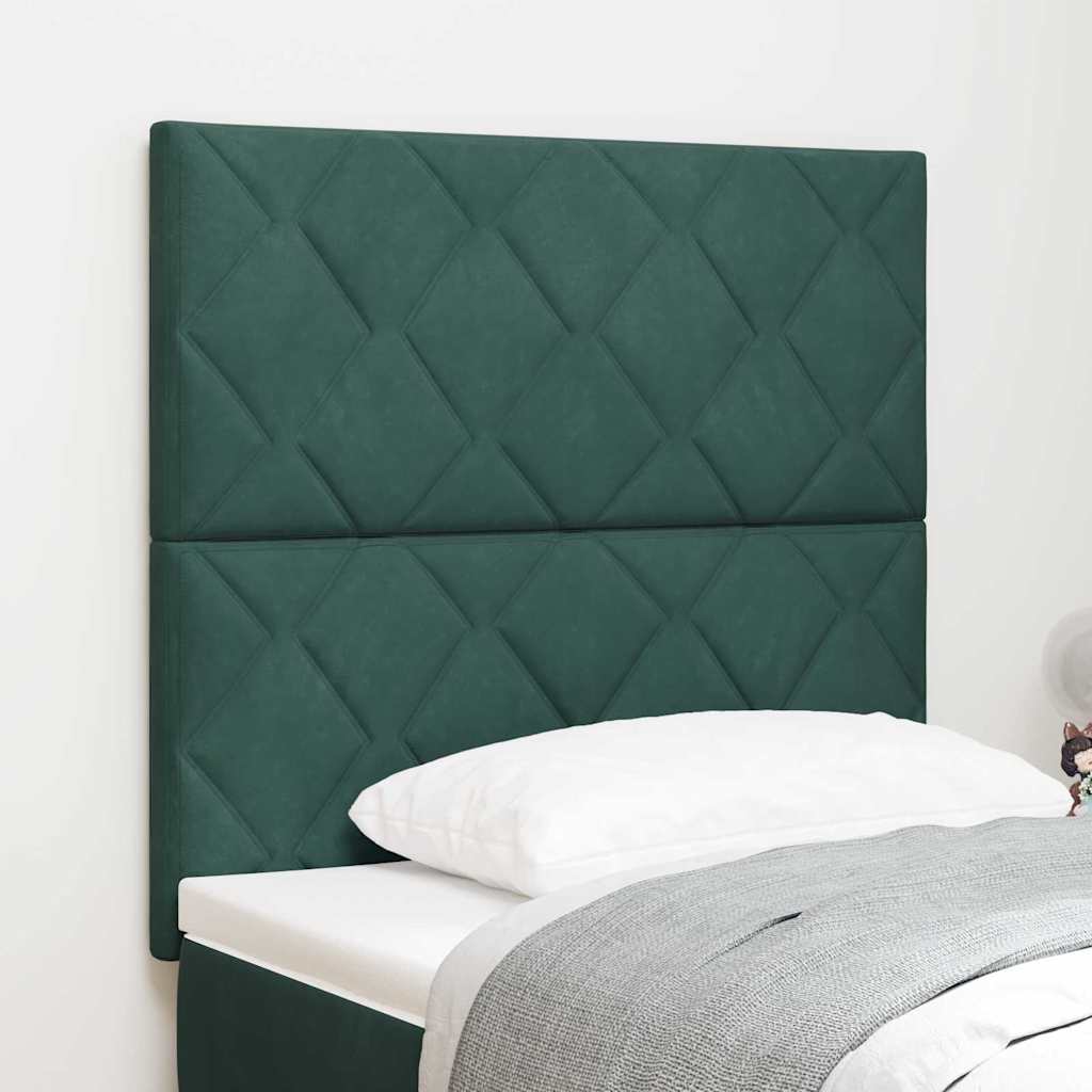 Headboard Wall-mounted Geometric Manual Dark green 90 cm Velvet