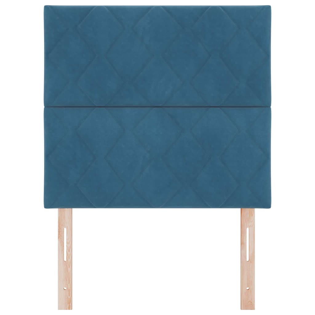 Headboard Wall-mounted Geometric Manual Dark blue 90 cm Velvet