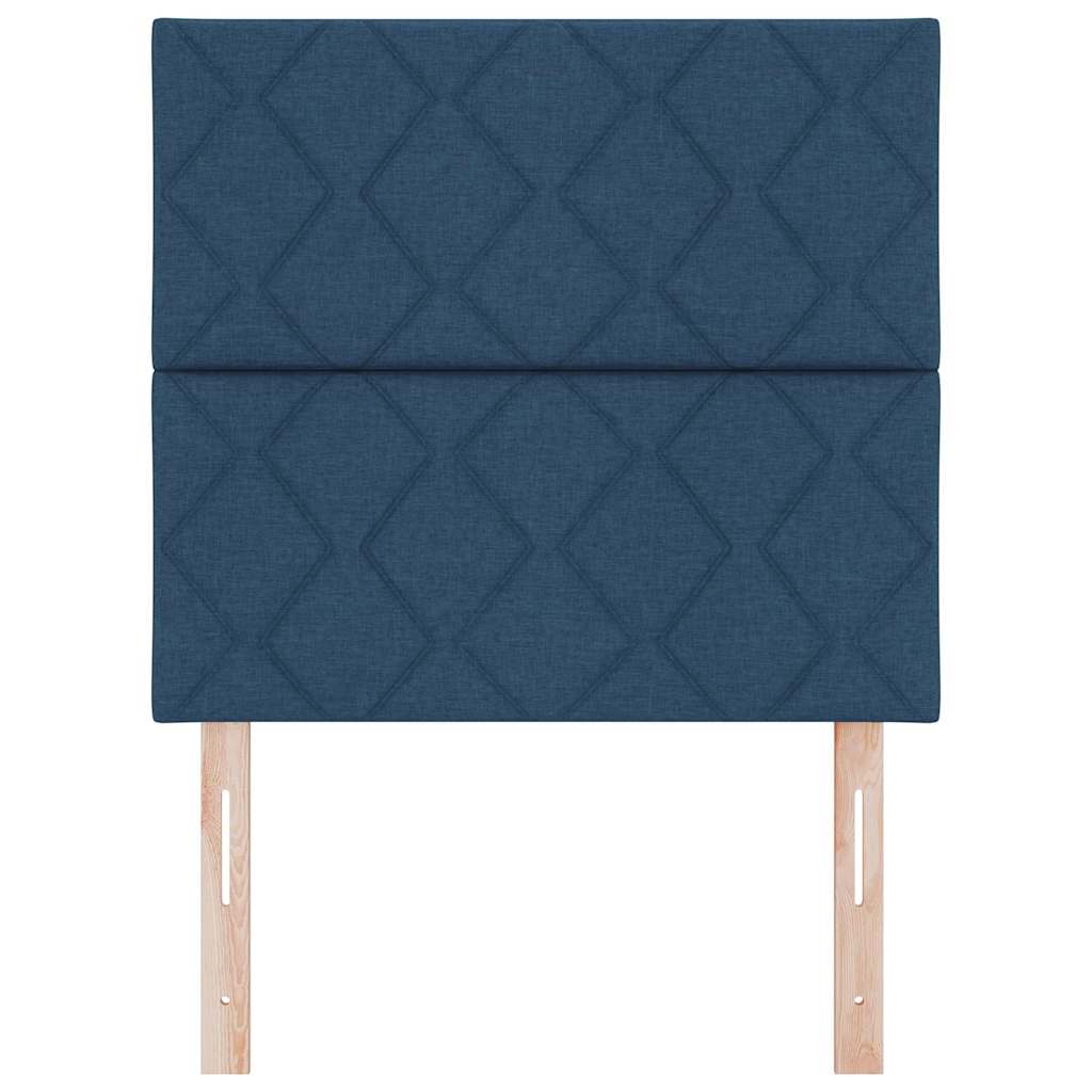 Fabric Headboard Geometric with Headboard Blue 100 cm Fabric