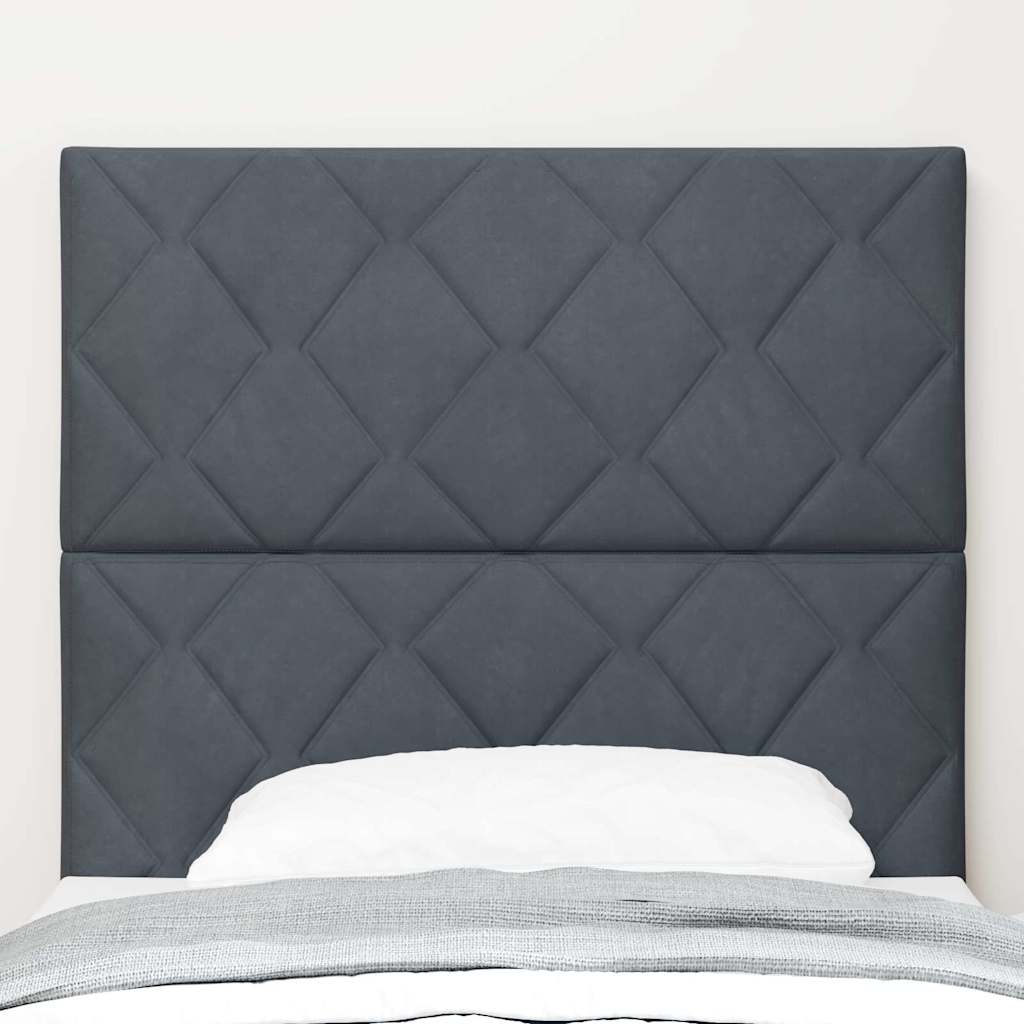 Headboard Wall-mounted Geometric Manual Dark grey 100 cm Velvet