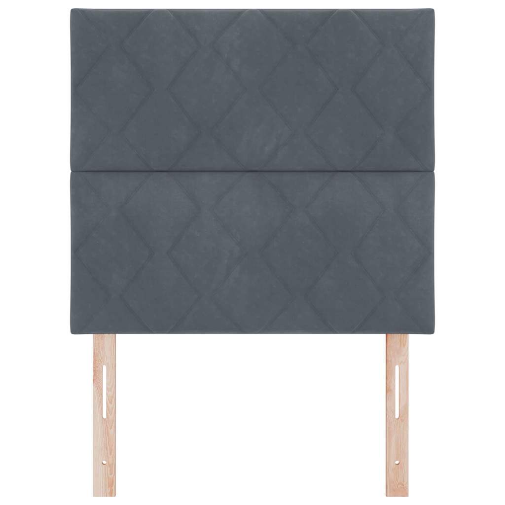 Headboard Wall-mounted Geometric Manual Dark grey 100 cm Velvet