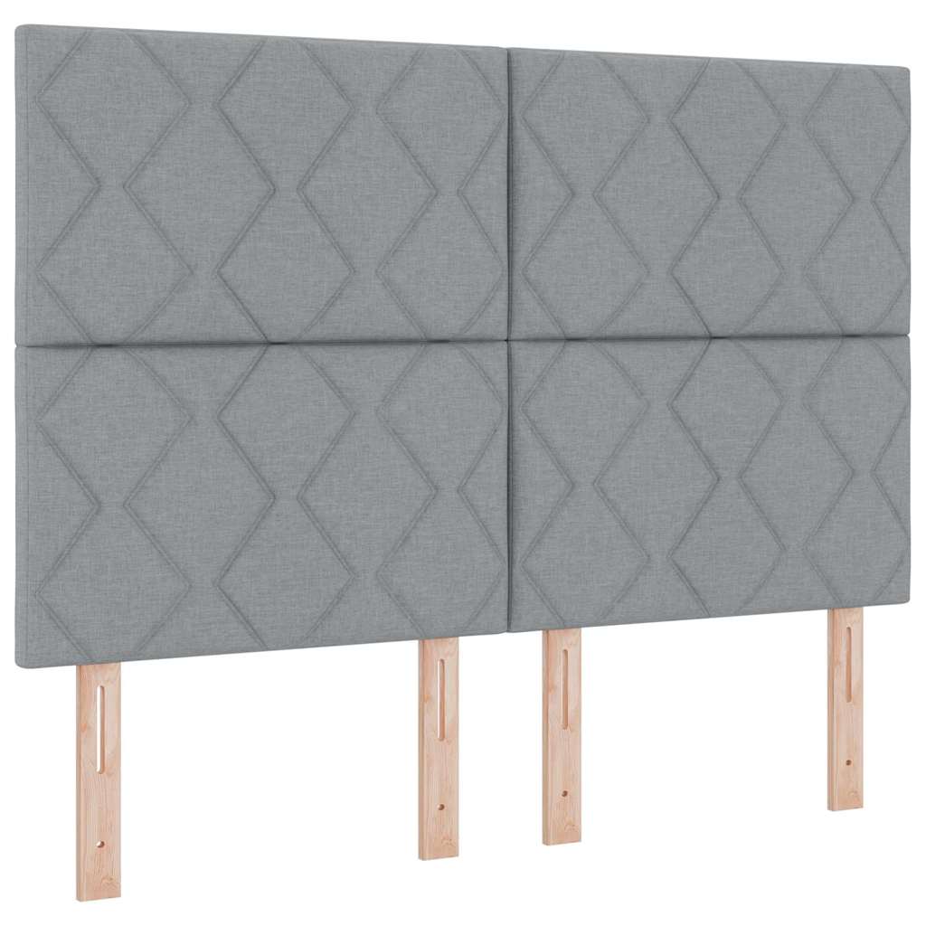 Fabric Headboard Geometric Light grey 140 cm Fabric