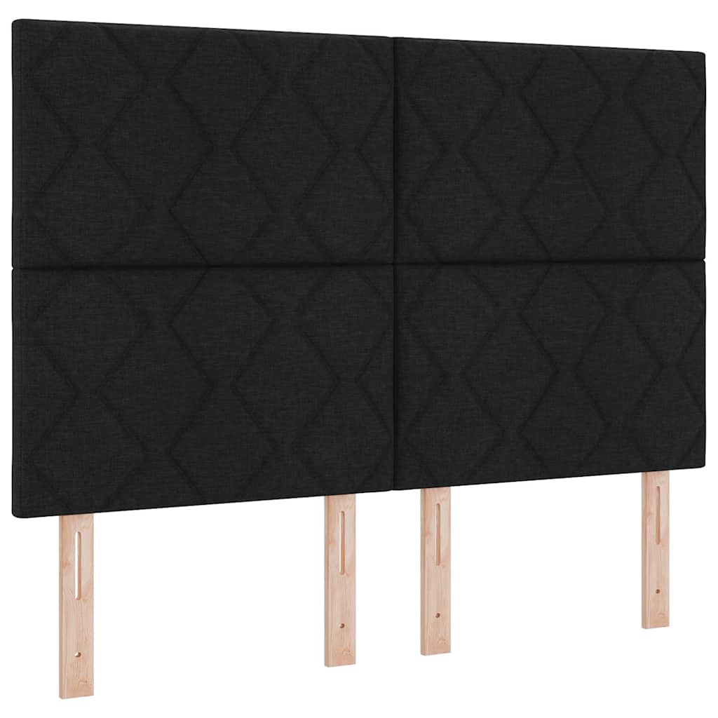 Fabric Headboard Geometric with Headboard Black 140 cm Fabric