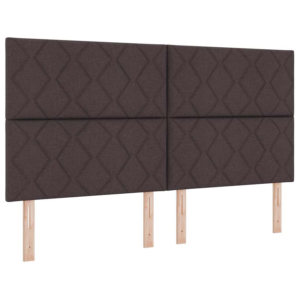 Fabric Headboard Geometric Dark brown 180 cm Fabric