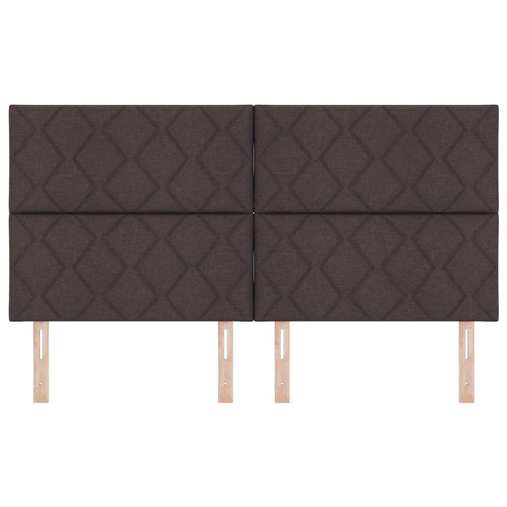 Fabric Headboard Geometric Dark brown 180 cm Fabric