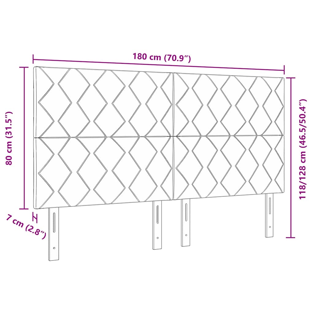 Fabric Headboard Geometric Dark brown 180 cm Fabric