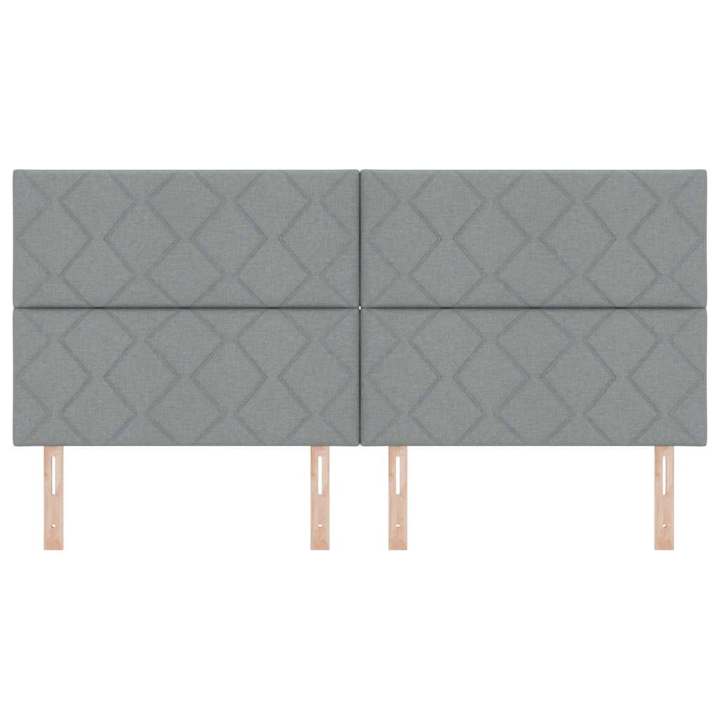 Fabric Headboard Geometric Light grey 200 cm Fabric