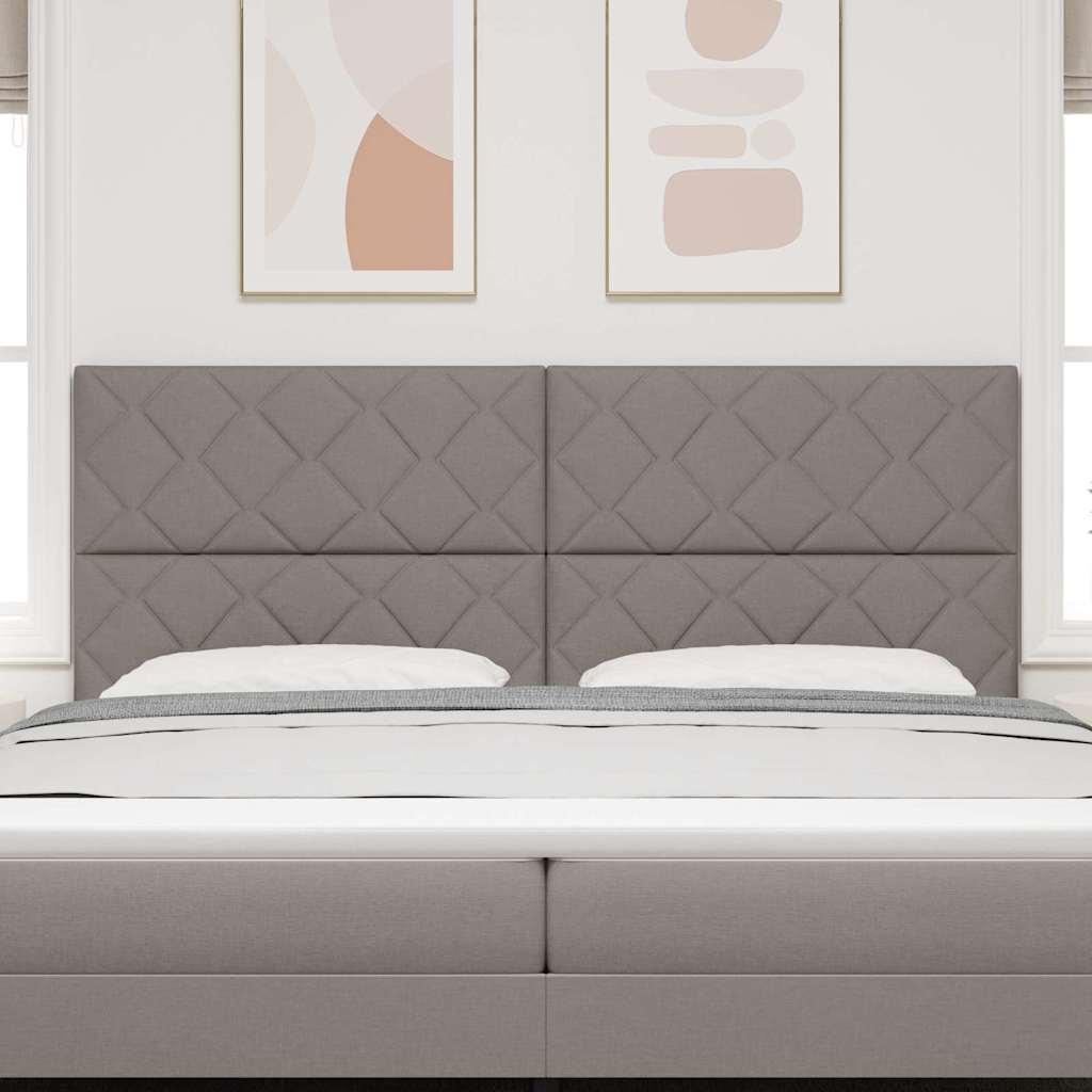 Fabric Headboard Geometric with Headboard Taupe 200 cm Fabric