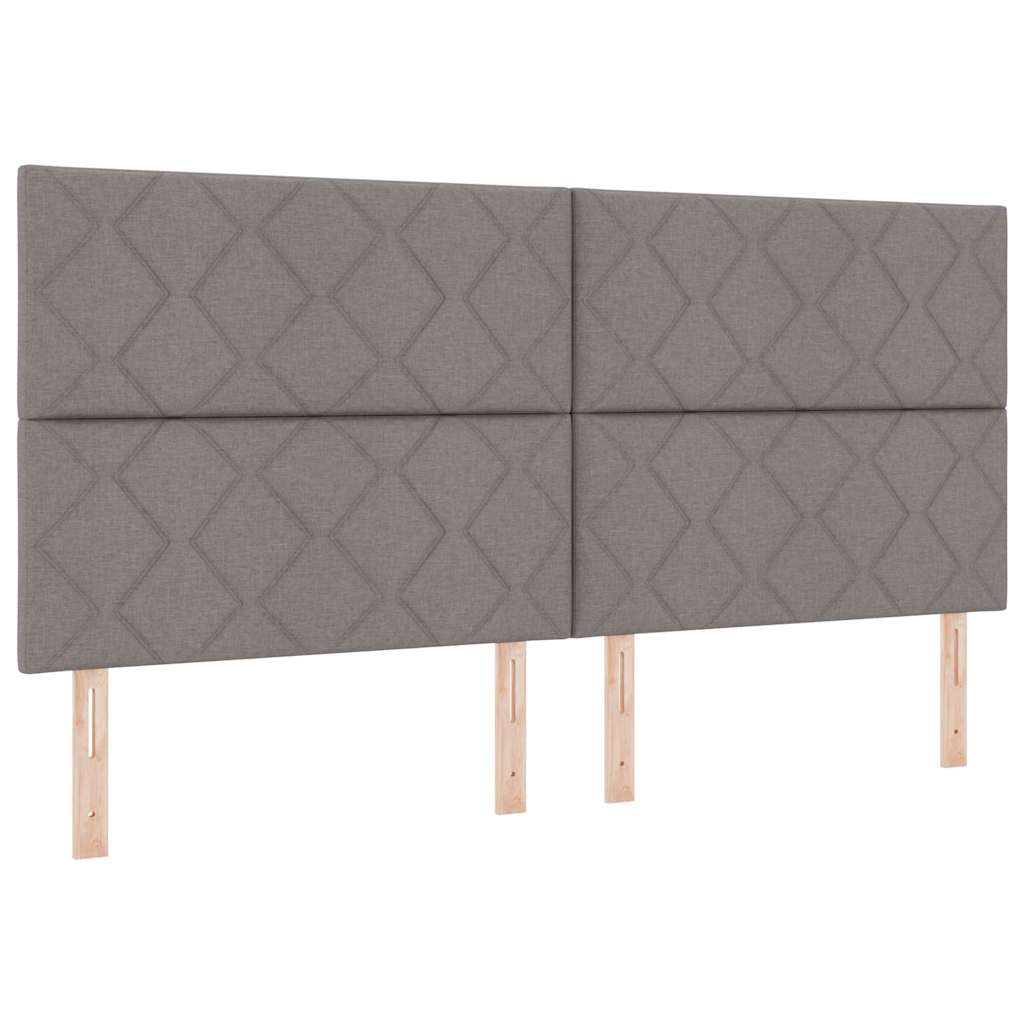 Fabric Headboard Geometric with Headboard Taupe 200 cm Fabric