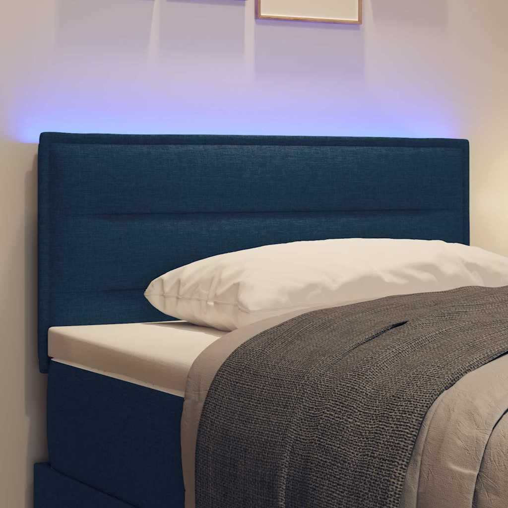 LED Headboard with LED Strip Lights Manual Blue 80 cm Fabric