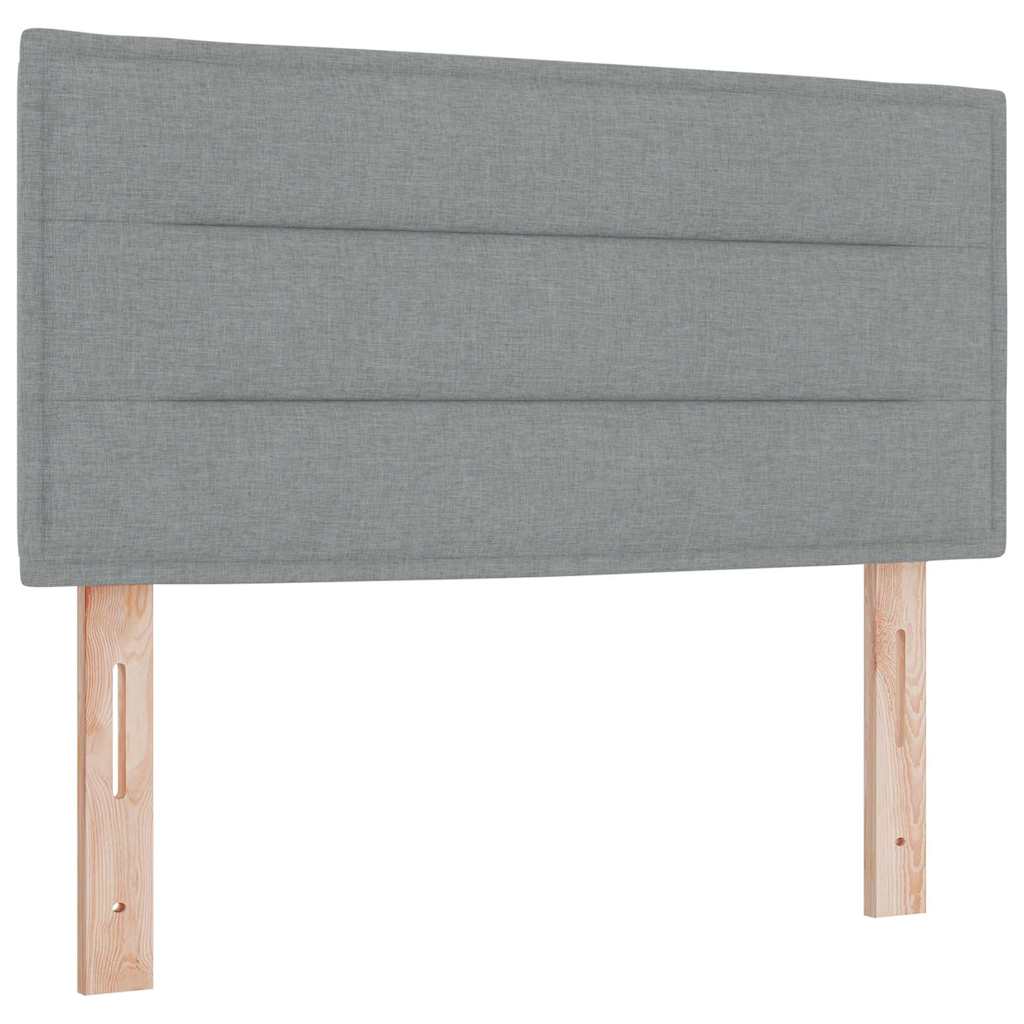 LED Headboard with LED Strip Lights Light grey 90 cm Fabric