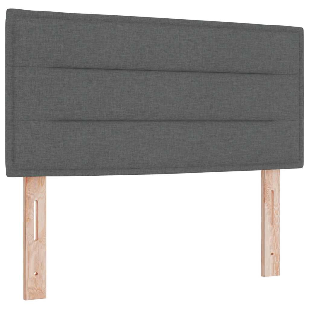 LED Headboard with LED Strip Lights Dark grey 90 cm Fabric