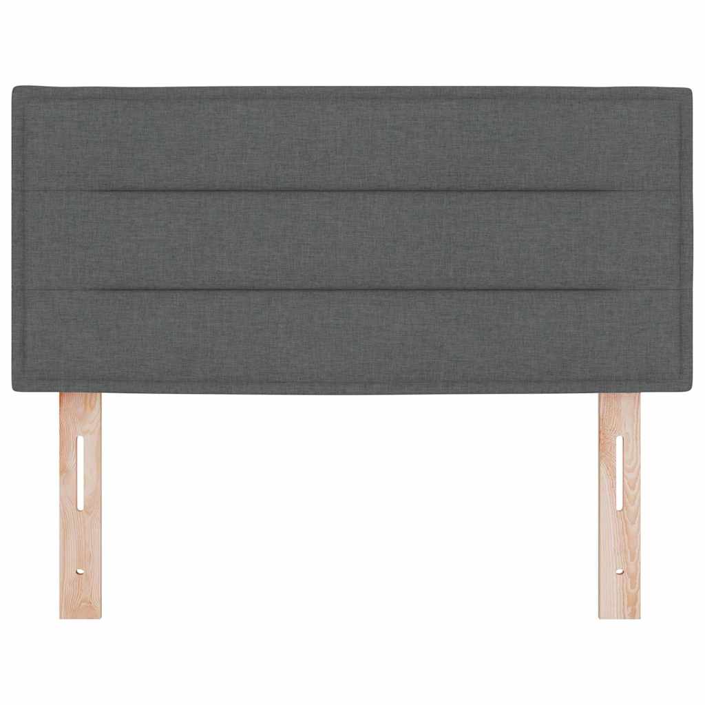 LED Headboard with LED Strip Lights Dark grey 90 cm Fabric