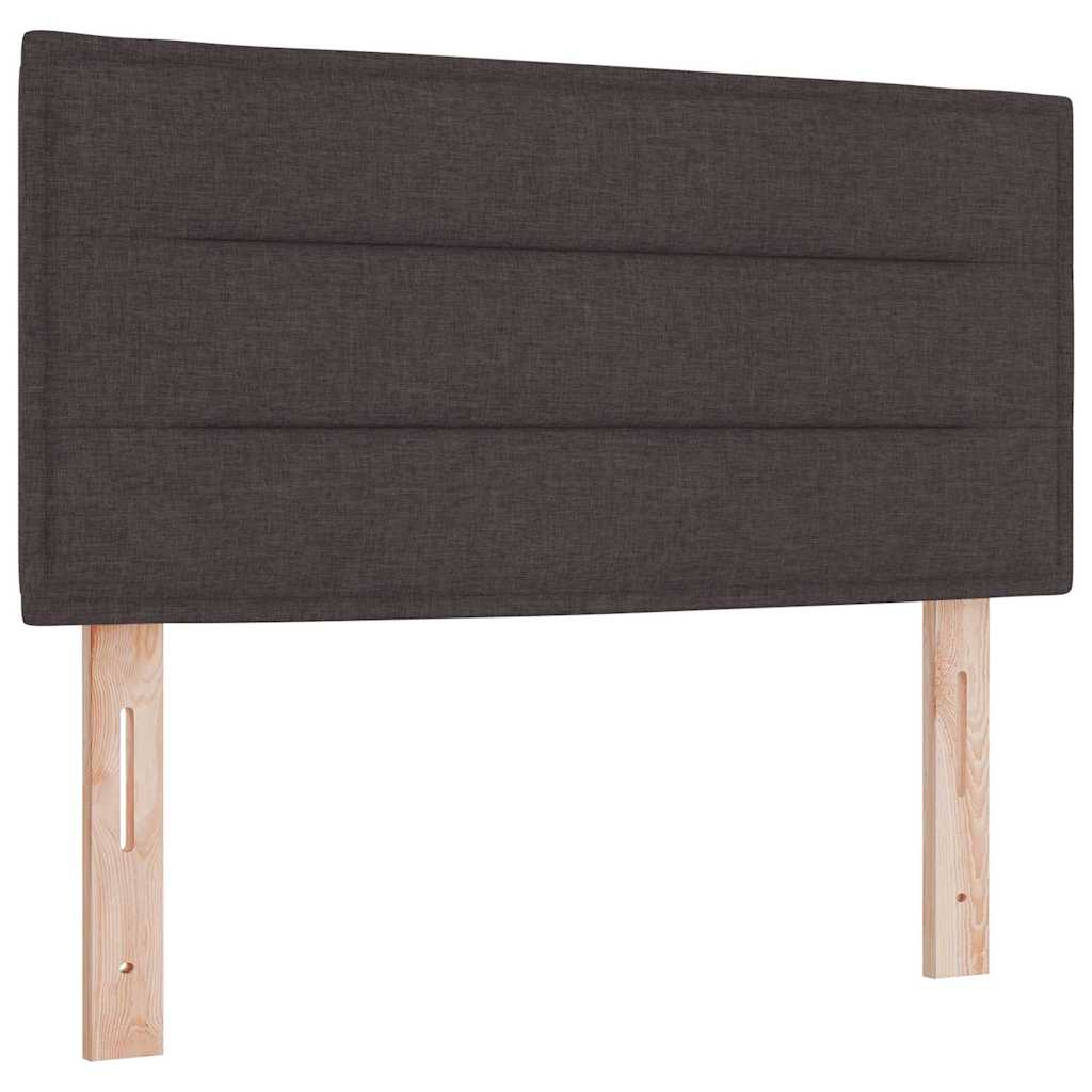 LED Headboard with LED Strip Lights Dark brown 90 cm Fabric