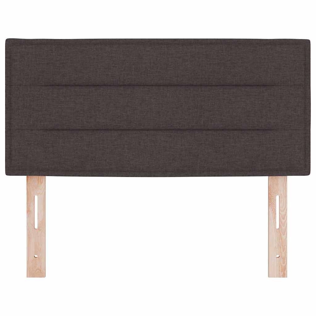 LED Headboard with LED Strip Lights Dark brown 100 cm Fabric