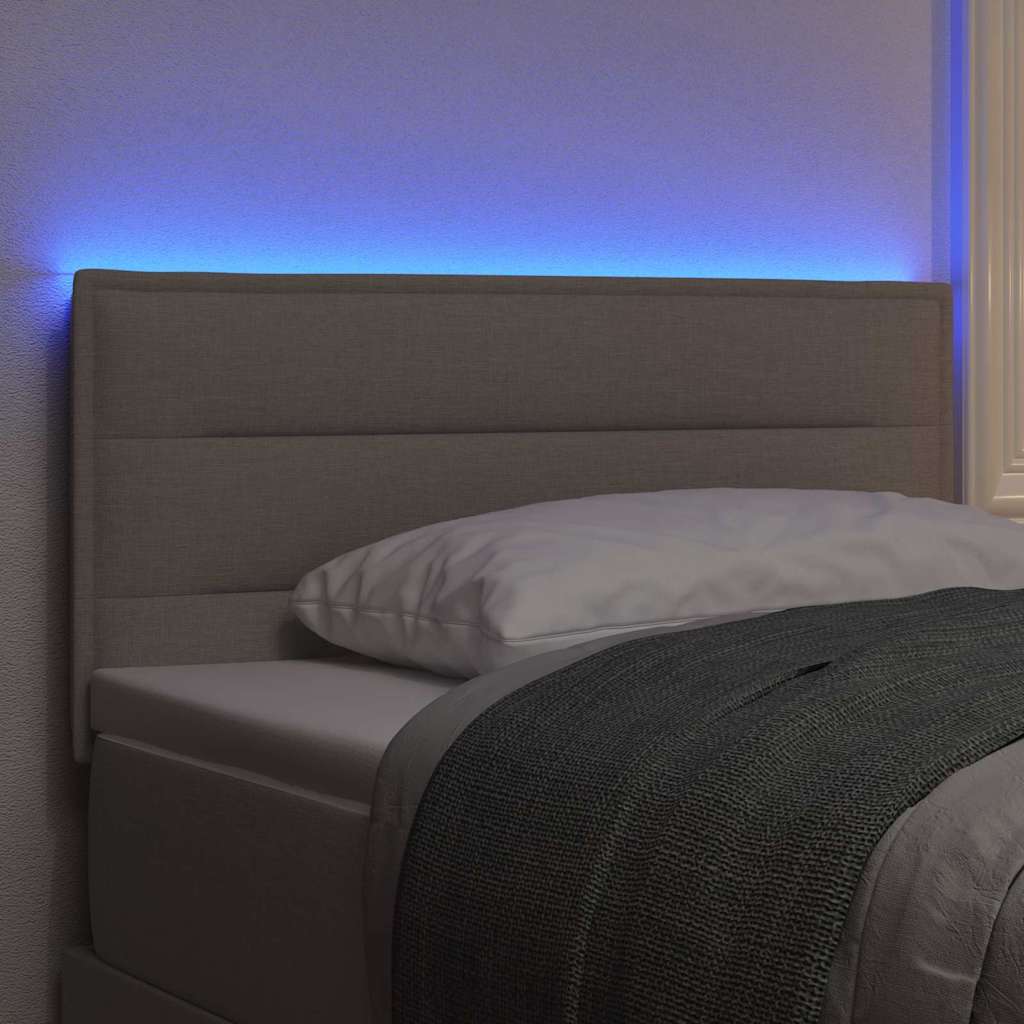 LED Headboard with LED Strip Lights Manual Taupe 100 cm Fabric