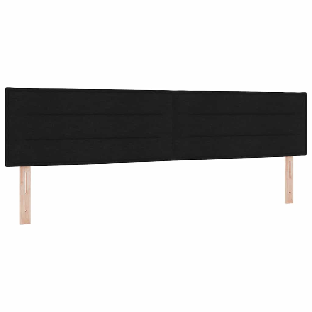 LED Headboard with LED Strip Lights Manual Black 200 cm Fabric