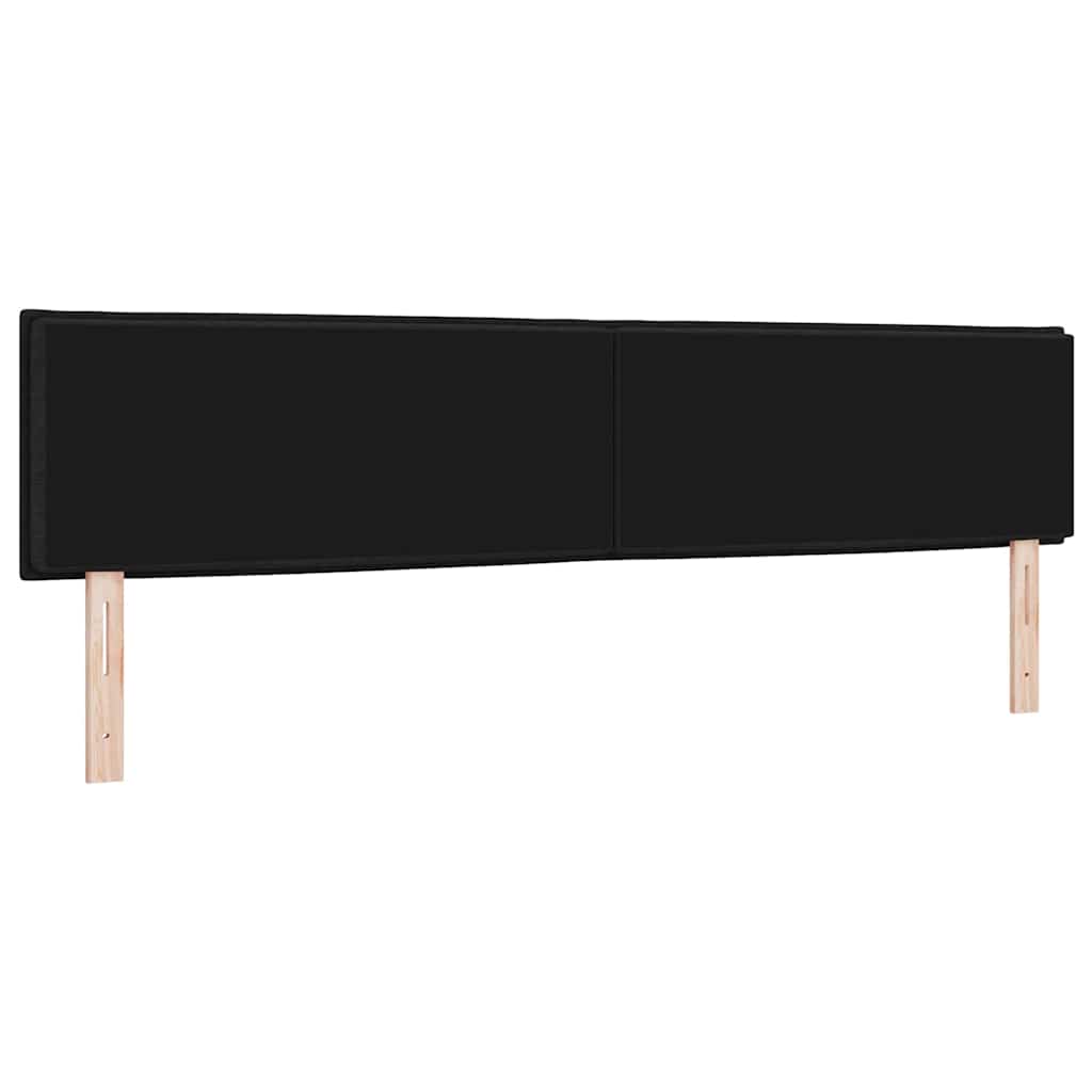 LED Headboard with LED Strip Lights Manual Black 200 cm Fabric