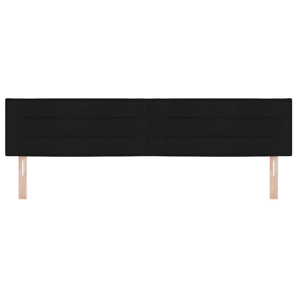 LED Headboard with LED Strip Lights Manual Black 200 cm Fabric