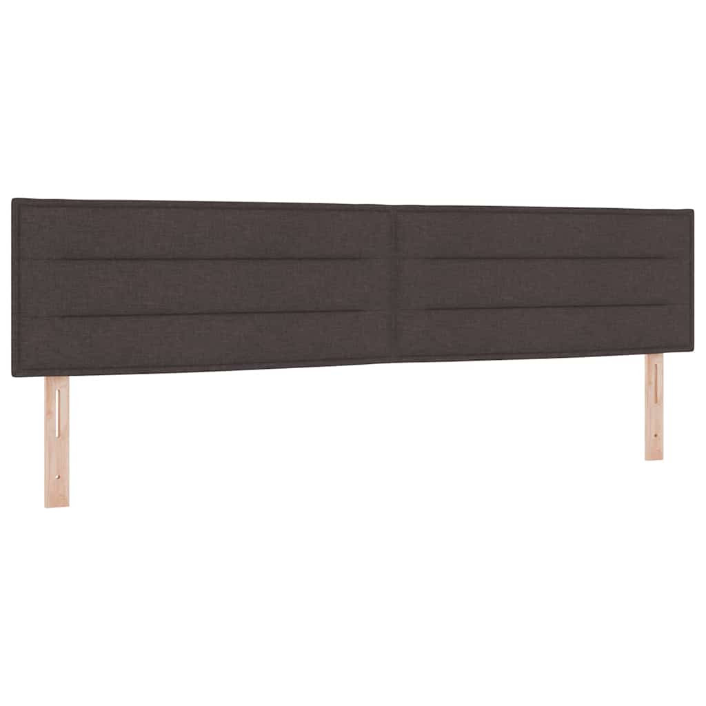 LED Headboard with LED Strip Lights Dark brown 200 cm Fabric