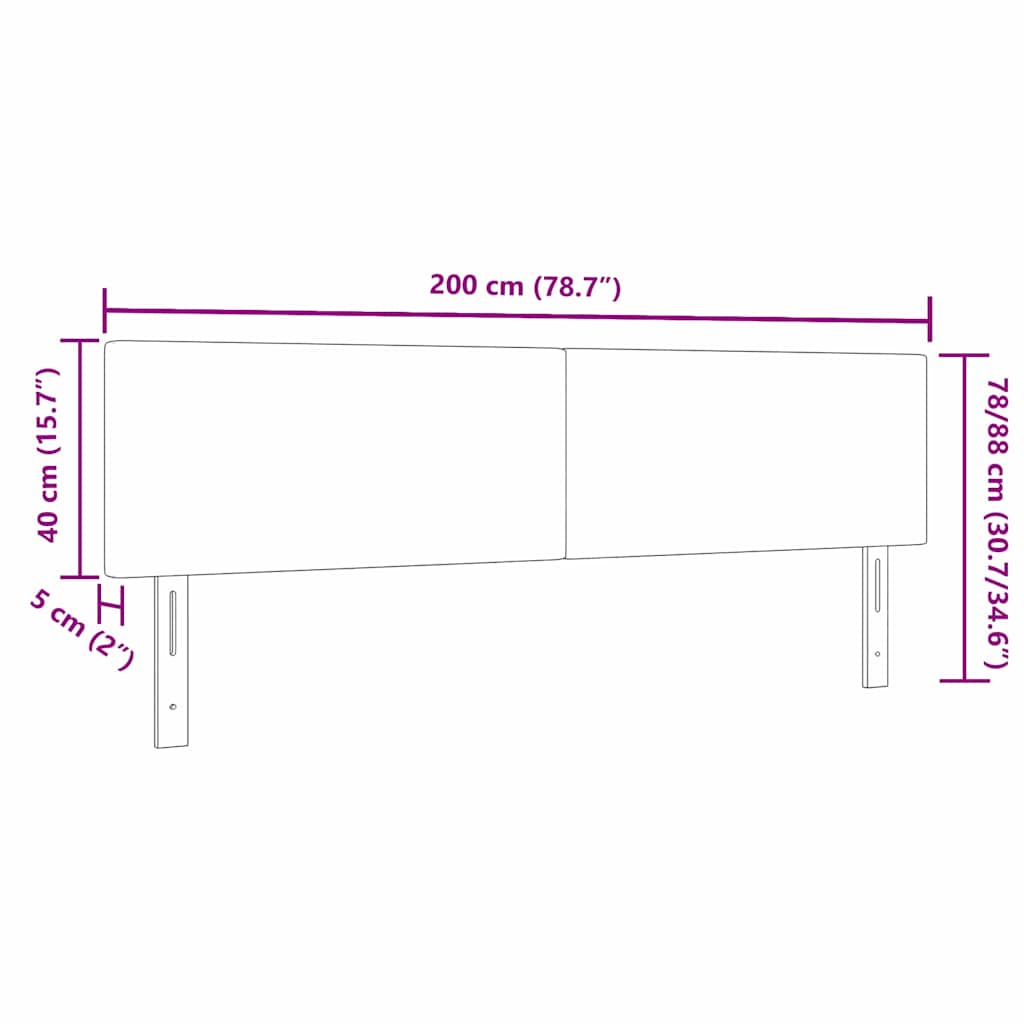 LED Headboard with LED Strip Lights Grey green 200 cm Fabric