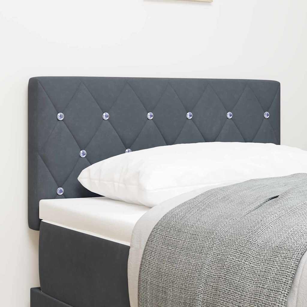 LED Headboard with LED Strip Lights Dark grey 80 cm Velvet
